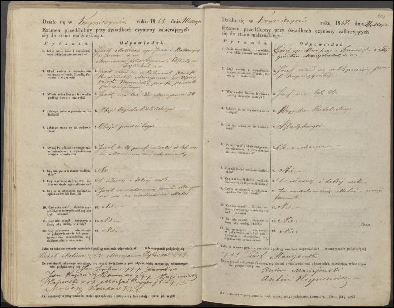 Krinčino Romos katalikų parapijos bažnyčios 1853–1862 metų priešjungtuvinės apklausos knyga