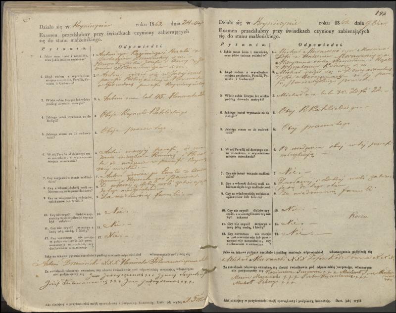 Krinčino Romos katalikų parapijos bažnyčios 1853–1862 metų priešjungtuvinės apklausos knyga