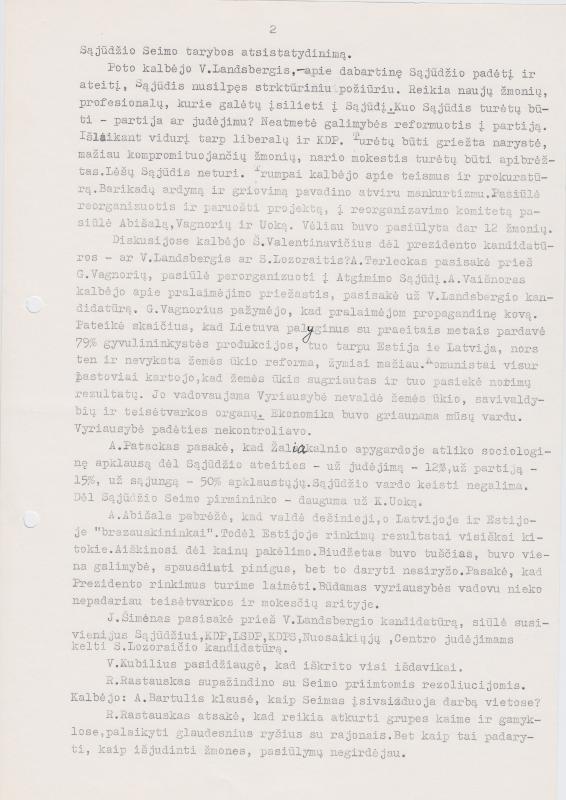 Lietuvos Sajūdžio Pasvalio rajono Tarybos 1992 m. gruodžio 17 d. posėdžio PROTOKOLAS Nr. 24