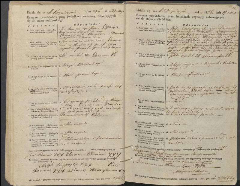 Krinčino Romos katalikų parapijos bažnyčios 1853–1862 metų priešjungtuvinės apklausos knyga