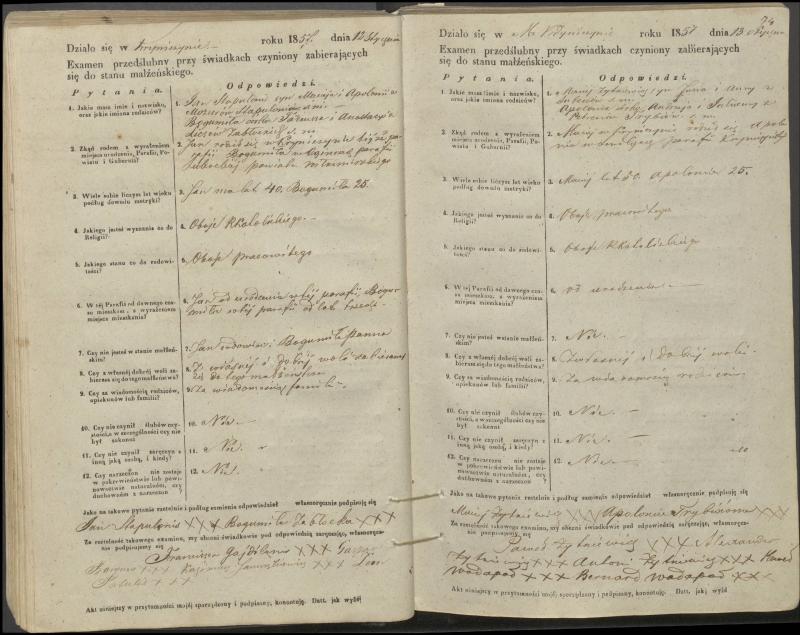 Krinčino Romos katalikų parapijos bažnyčios 1853–1862 metų priešjungtuvinės apklausos knyga