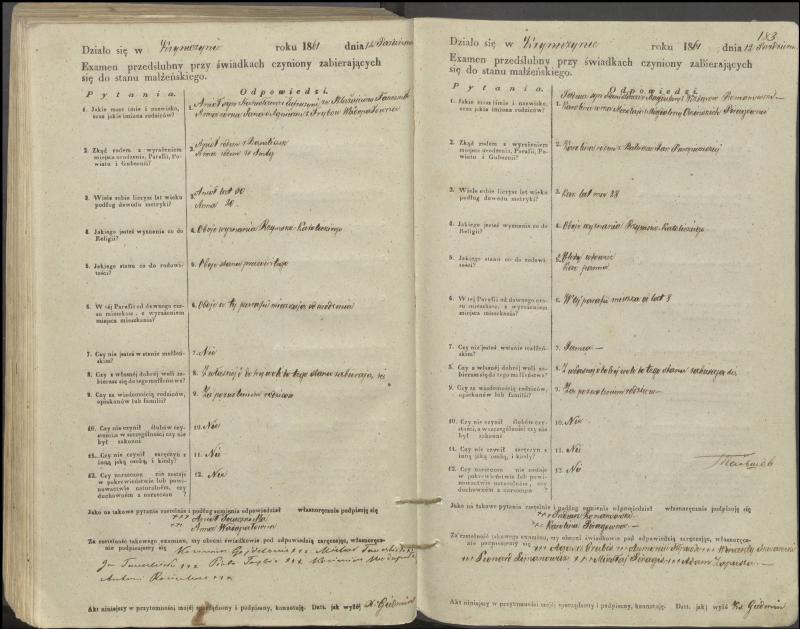 Krinčino Romos katalikų parapijos bažnyčios 1853–1862 metų priešjungtuvinės apklausos knyga