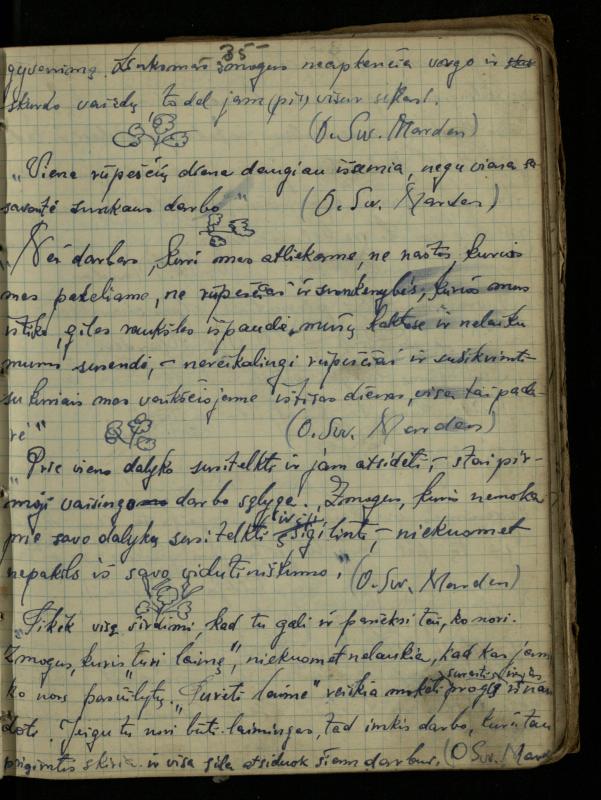 Žurnalisto, literato, vertėjo Kazimiero Pūro sąsiuvinis „Perskaitytų knygų ištraukos, mintys ir mano paties kūryba“