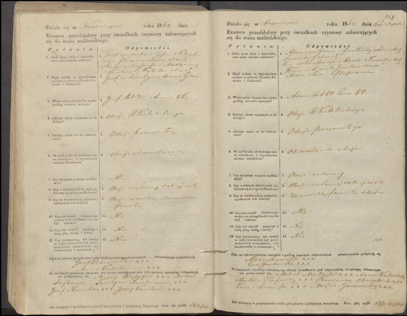 Krinčino Romos katalikų parapijos bažnyčios 1853–1862 metų priešjungtuvinės apklausos knyga