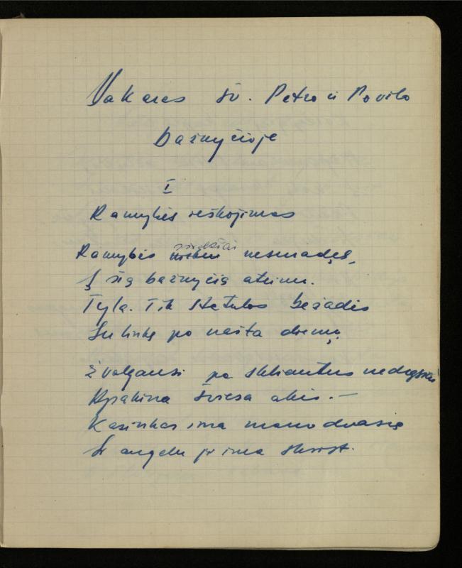 Žurnalisto, literato, vertėjo Kazimiero Pūro kūrybos V sąsiuvinis. Eilėraščiai, 1951–1952 m.