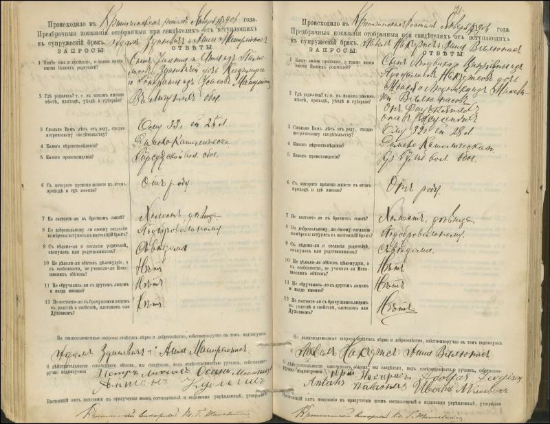 Krinčino Romos katalikų parapijos bažnyčios 1900–1911 metų priešjungtuvinės apklausos knyga