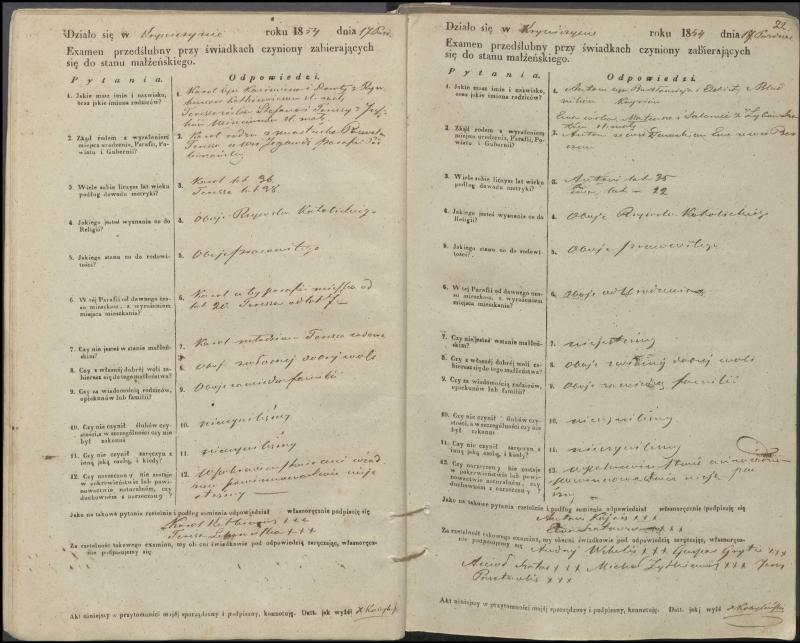 Krinčino Romos katalikų parapijos bažnyčios 1853–1862 metų priešjungtuvinės apklausos knyga