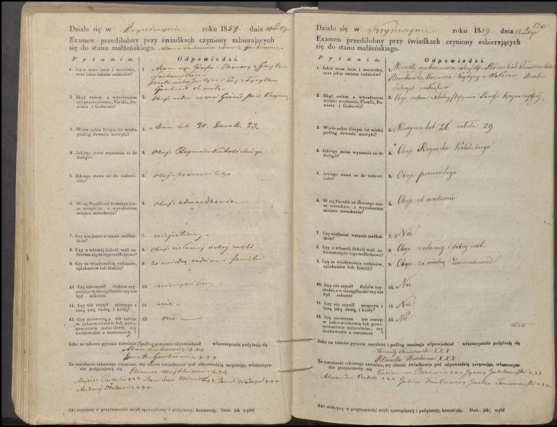 Krinčino Romos katalikų parapijos bažnyčios 1853–1862 metų priešjungtuvinės apklausos knyga