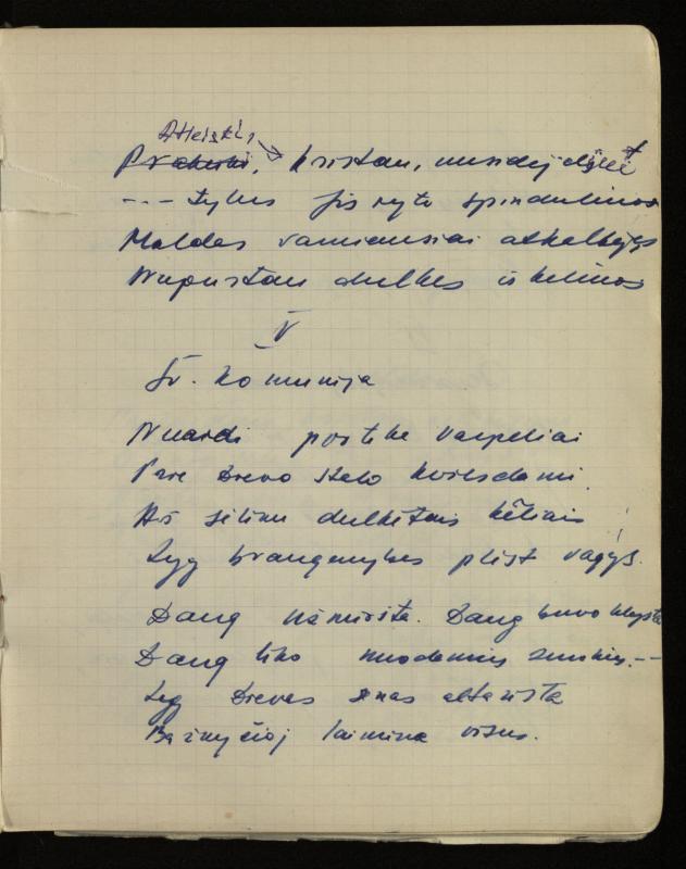 Žurnalisto, literato, vertėjo Kazimiero Pūro kūrybos V sąsiuvinis. Eilėraščiai, 1951–1952 m.