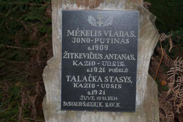 Kryžius Moliūnų miško bunkeryje žuvusiems partizanams Pasvalio rajone