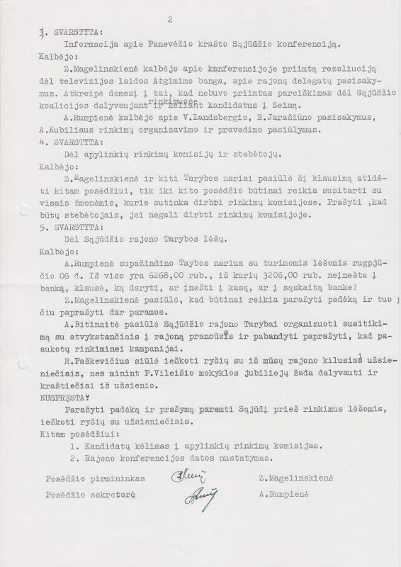 Lietuvos Sajūdžio Pasvalio rajono Tarybos 1992 m. rugpjūčio 6 d. posėdžio PROTOKOLAS Nr. 17