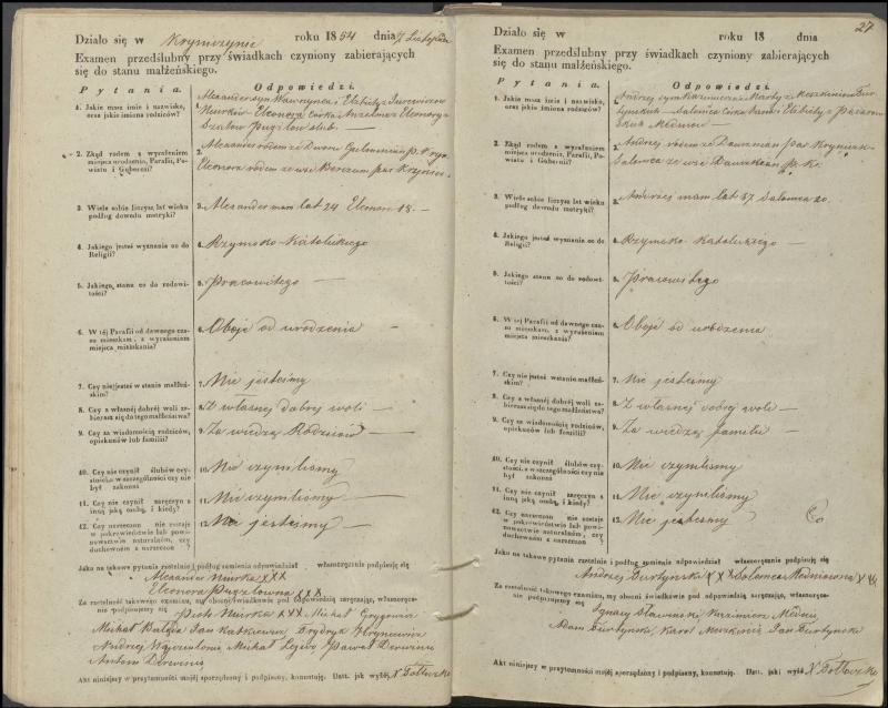 Krinčino Romos katalikų parapijos bažnyčios 1853–1862 metų priešjungtuvinės apklausos knyga