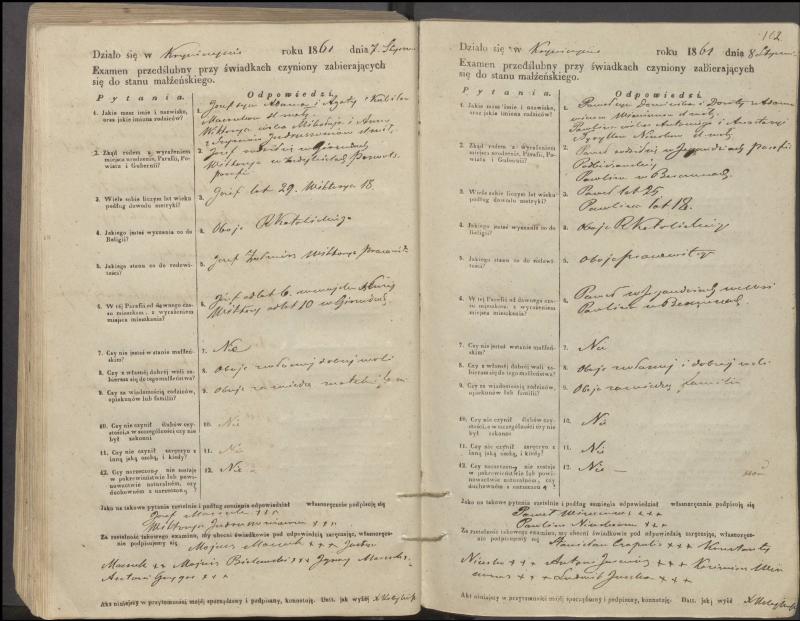 Krinčino Romos katalikų parapijos bažnyčios 1853–1862 metų priešjungtuvinės apklausos knyga