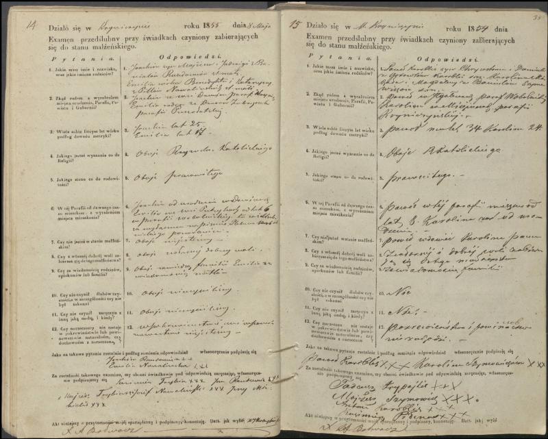 Krinčino Romos katalikų parapijos bažnyčios 1853–1862 metų priešjungtuvinės apklausos knyga