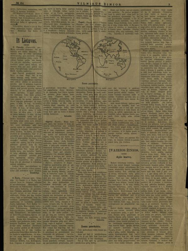 Vilniaus žinios : pirmasis lietuvių dienraštis. 1905, nr. 64