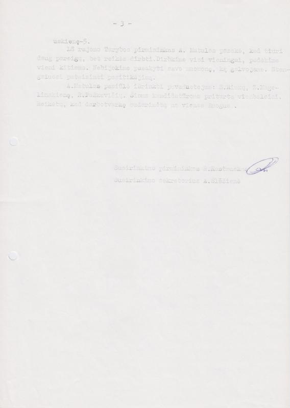 Lietuvos Sajūdžio Pasvalio rajono susirinkimo, įvykusio 1992 m. sausio 23 d., PROTOKOLAS Nr. 3