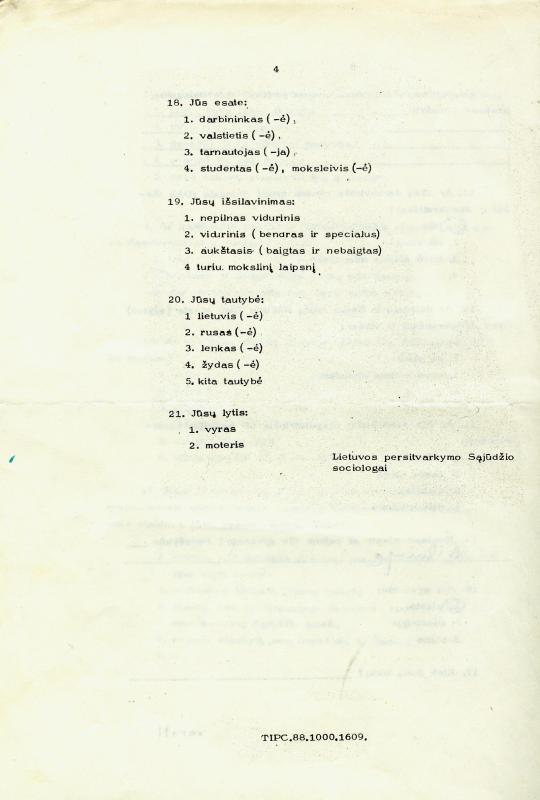 Lietuvos Persitvarkymo Sąjūdžio steigiamasis suvažiavimas. Dalyvio knygelė