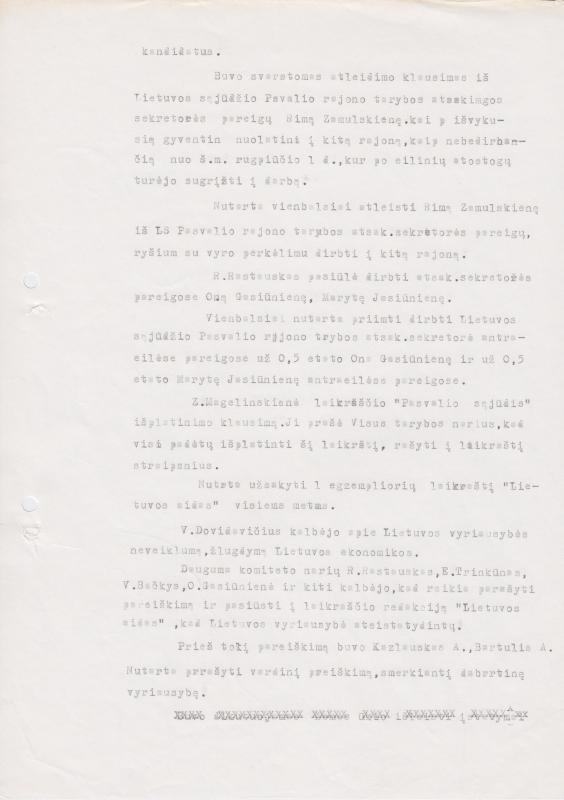Lietuvos Sąjūdžio Pasvalio rajono tarybos ir koordinatorių 1990 m. rugsėjo 20 d. išplėstinio posėdžio PROTOKOLAS Nr. 22