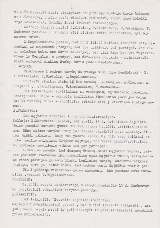 Lietuvos Sajūdžio Pasvalio rajono Tarybos posėdžio 1993 m. spalio 14 d. PROTOKOLAS Nr. 32