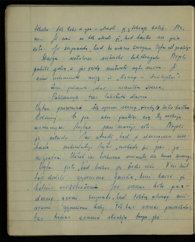 Žurnalisto, literato, vertėjo Kazimiero Pūro kūrybos I sąsiuvinis. Apsakymas (autobiografinė impresija), 1950 m.