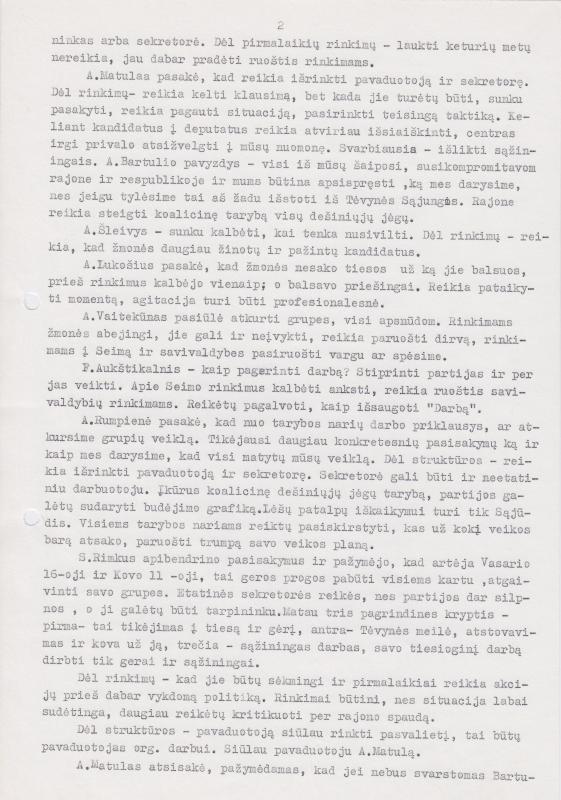 Lietuvos Sajūdžio Pasvalio rajono Tarybos 1994 m. sausio 20 d. posėdžio PROTOKOLAS Nr. 1