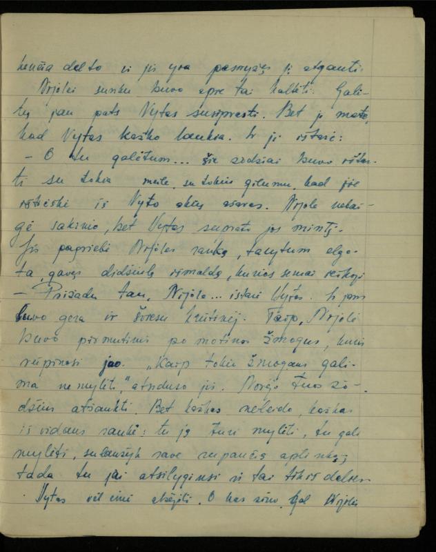 Žurnalisto, literato, vertėjo Kazimiero Pūro kūrybos I sąsiuvinis. Apsakymas (autobiografinė impresija), 1950 m.