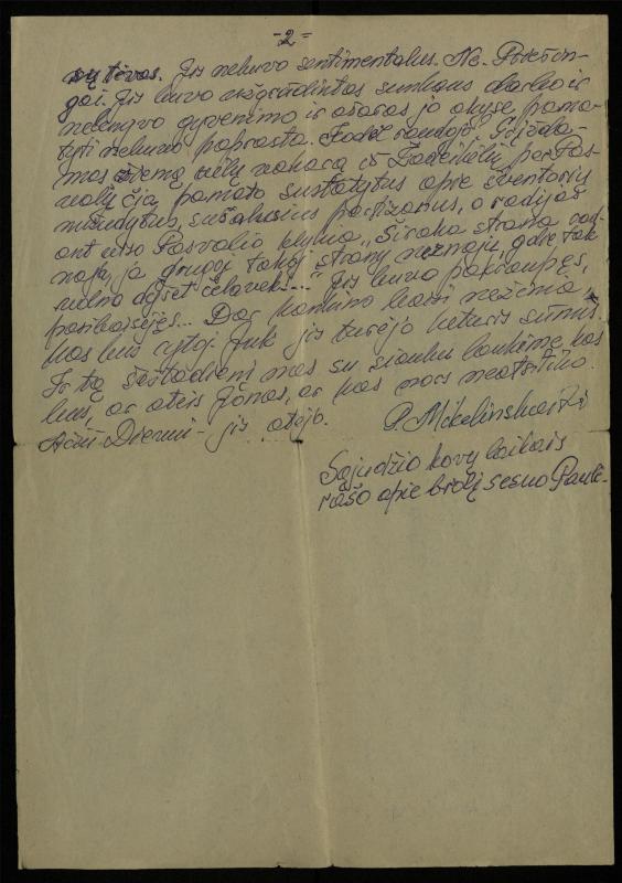 Paulė Mikelinskaitė. Jonas Mikelinskas apie tėviškę. Saločiai