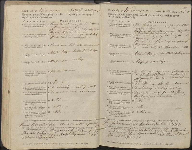 Krinčino Romos katalikų parapijos bažnyčios 1853–1862 metų priešjungtuvinės apklausos knyga