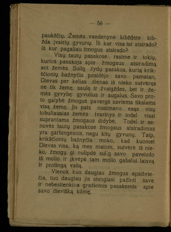 Žemė ir žmogus / med. d-ras P. Avižonis. – Antra pataisyta laida. – Voronežas: Lietuvos reikalų komisariato Kultūros ir švietimo skyrius, 1918. – 68 p.