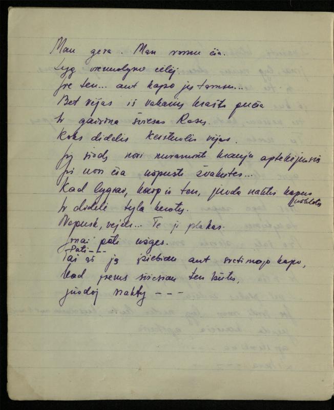Žurnalisto, literato, vertėjo Kazimiero Pūro kūrybos II sąsiuvinis. Eilėraščiai, 1950 m.